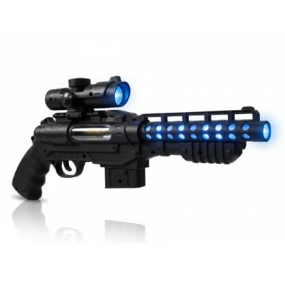 Kart In Box - Electric Music Toy Gun for Kids - Double-Barrel Blaster Toy with Flashing Lights, Sound & Vibration - Pretend Play Shooting Toy Gift for Boys Ages 3-5