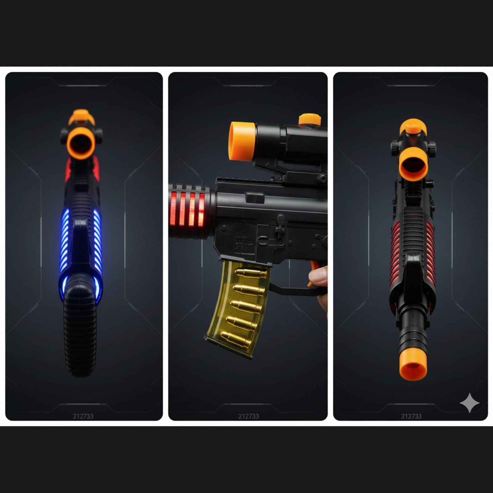 Kart In Box - Electric Music Rifle for Kids - Shooting Gun with Red/Blue Flashing Lights - Automatic Pretend Play Weapon for Boys (Rifle - 20 Inch) - Image 2