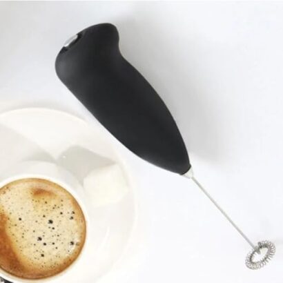 Handheld Coffee Frother Electric Milk Frother for Lattes Shakes Mini Foamer for Cappuccino, Frappe, Matcha, Egg Beater Hand Blender, Rechargeable (Black)
