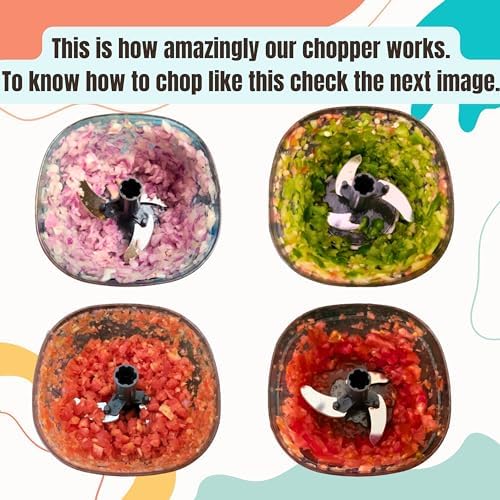 AIO1store11 Manual Vegetable & Onion Chopper, Push Chopper for Kitchen Use, Salad & Veggie Chopper, Heavy Duty Hand Chopper Machine 650ml (Multicolor) - Image 5