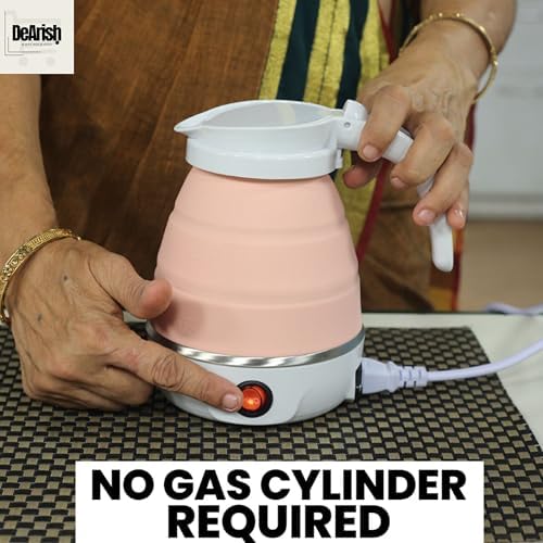 Folding Electric Kettle | Fast Boiling | Portable Electric Kettle | Home & Office Use | Food Grade Silicone Kettle | Foldable Electric Travel Kettle | White 700ml - Image 2