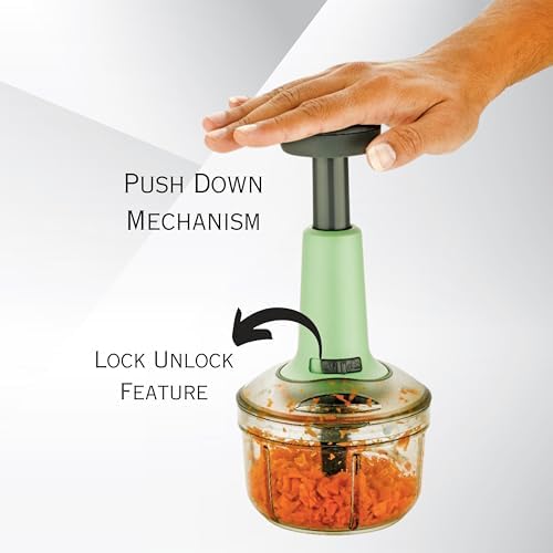 AIO1store11 Manual Vegetable & Onion Chopper, Push Chopper for Kitchen Use, Salad & Veggie Chopper, Heavy Duty Hand Chopper Machine 650ml (Multicolor) - Image 4