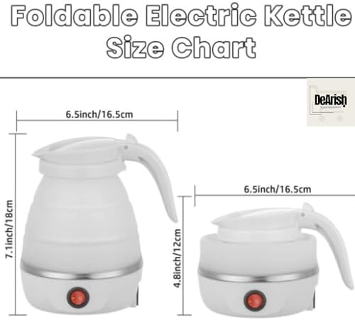 Folding Electric Kettle | Fast Boiling | Portable Electric Kettle | Home & Office Use | Food Grade Silicone Kettle | Foldable Electric Travel Kettle | White 700ml - Image 5