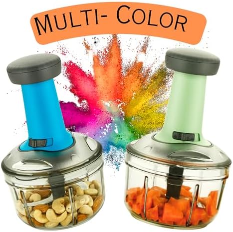 AIO1store11 Manual Vegetable & Onion Chopper, Push Chopper for Kitchen Use, Salad & Veggie Chopper, Heavy Duty Hand Chopper Machine 650ml (Multicolor) - Image 2